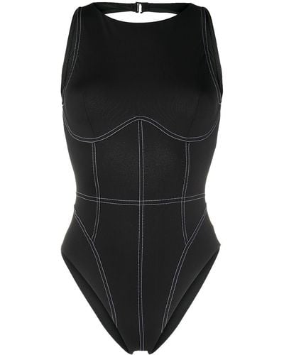 Noire Swimwear Rückenfreier Badeanzug - Schwarz