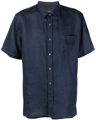 Vince Camisa con bolsillo de parche - Azul
