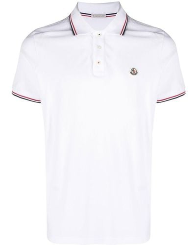 Moncler Logo-appliqué Regular-fit Cotton Polo Shirt - White