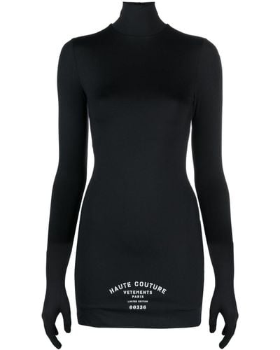 Vetements Mini-jurk Met Logoprint - Zwart