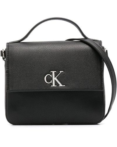 Calvin Klein Faux-leather Logo Shoulder Bag - Black