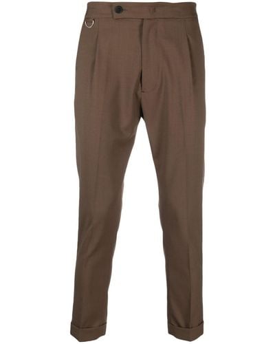 Low Brand Cropped Tapered-leg Trousers - Brown
