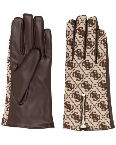 Guess USA Izzy 4g-jacquard Gloves - Brown