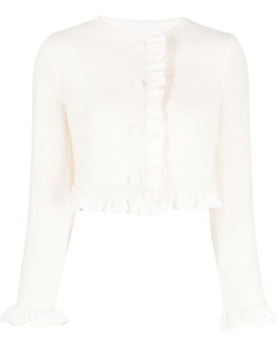 Pinko Chaqueta corta con volantes - Blanco