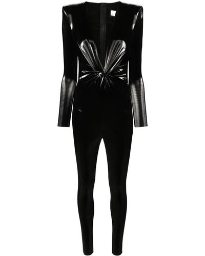 Nissa V-neck High-shine Jumpsuit - Black