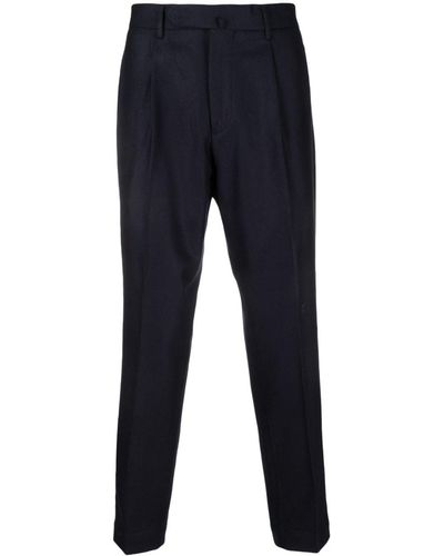 Dell'Oglio Wool Blend Tailored Pants - Blue