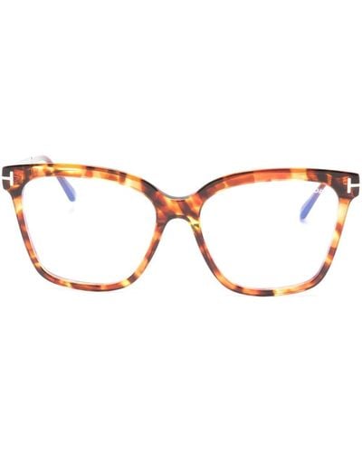 Tom Ford Tortoiseshell-effect cat-eye glasses - Marrón