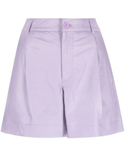 P.A.R.O.S.H. Maciock High-waist Leather Shorts - Purple