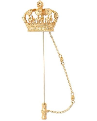 Dolce & Gabbana 18kt Gelbgoldbrosche mit Krone - Mettallic
