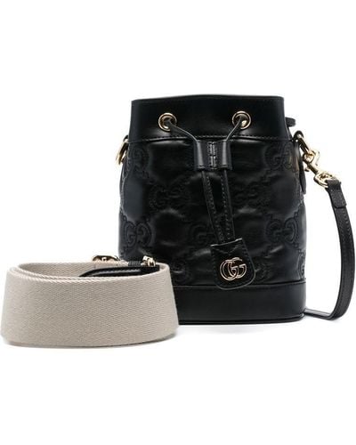 Gucci GG Matelassé Bucket Bag - Black