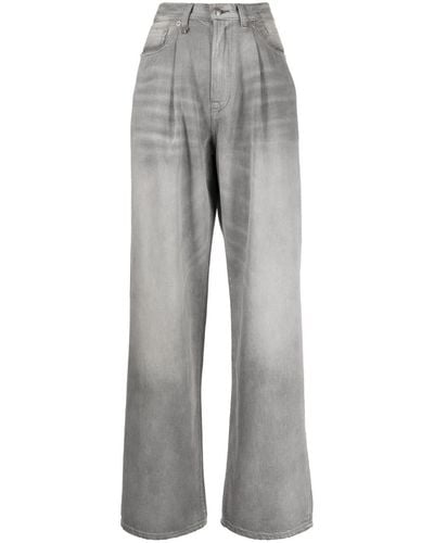 R13 Faded-effect High-waist Jeans - Grey