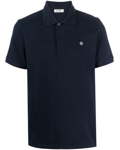 Sandro Polo con ricamo - Blu