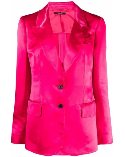 Tom Ford サテン シングルジャケット - ピンク
