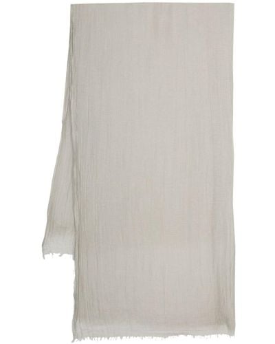 Rick Owens Frayed Cheesecloth Scarf - Gray