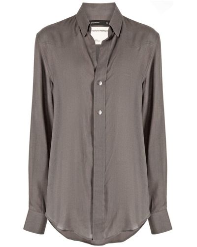 Frenckenberger Long-sleeve Wool Shirt - Brown