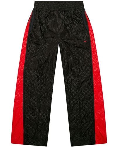 DIESEL Pantalones de chándal con monograma Amwb-Laird-Ht12 - Rojo