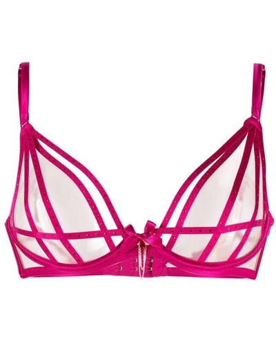 Agent Provocateur Rubi Crystal Underwired Bra - Pink