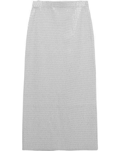 Jonathan Simkhai Ellison Bead-embellished Midi Skirt - Gray