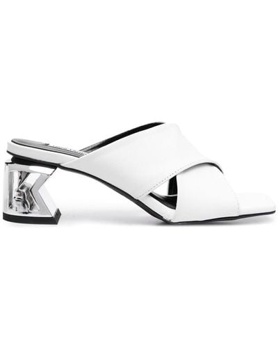 Karl Lagerfeld Sandalen mit überkreuzten Riemen - Weiß
