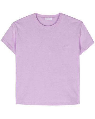 Patrizia Pepe Rubberized-logo Cotton T-shirt - Purple