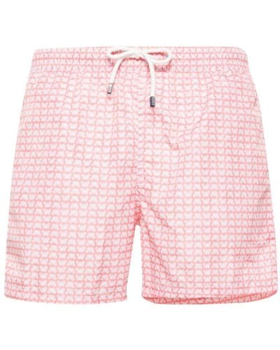 Fedeli Madeira Crab-print Swim Shorts - Pink