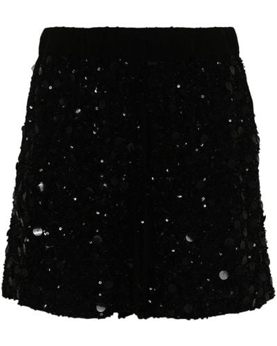 P.A.R.O.S.H. Pantalones cortos Galassia con lentejuelas - Negro