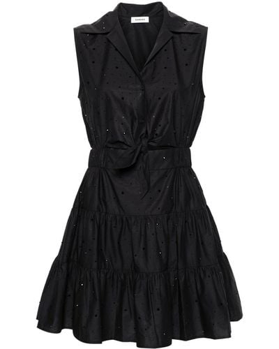 Sandro Rhinestone-embellished Cotton Miniskirt - Black