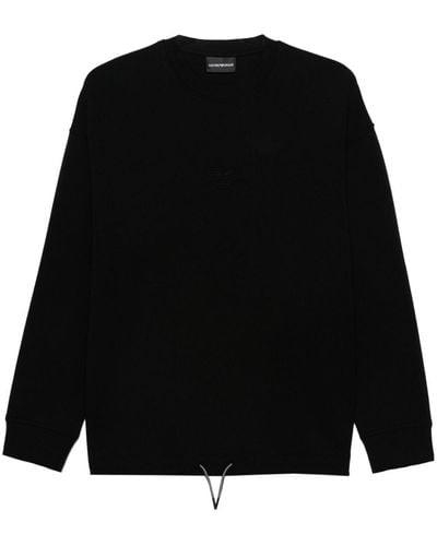 Emporio Armani Logo Cotton Sweatshirt - Black