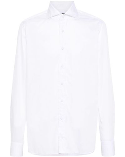 Tagliatore Long-Sleeve Cotton Shirt - White