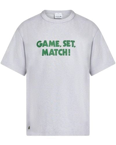 Lacoste T-Shirt mit Slogan-Print - Grau