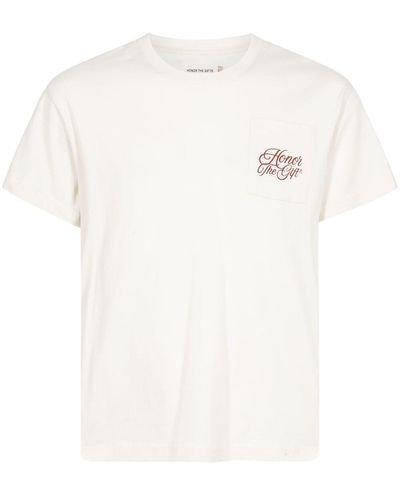 Honor The Gift Camiseta Sewing Needle con logo estampado - Blanco