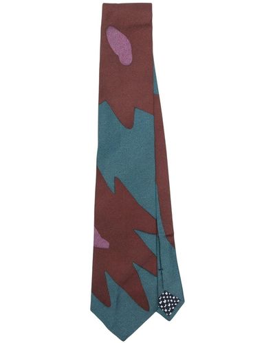 Paul Smith Abstract-print Silk Tie - Purple