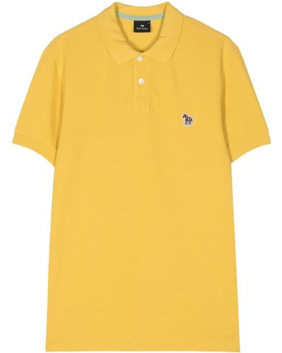 PS by Paul Smith Zebra-embroidered Organic Cotton Polo Shirt - Yellow