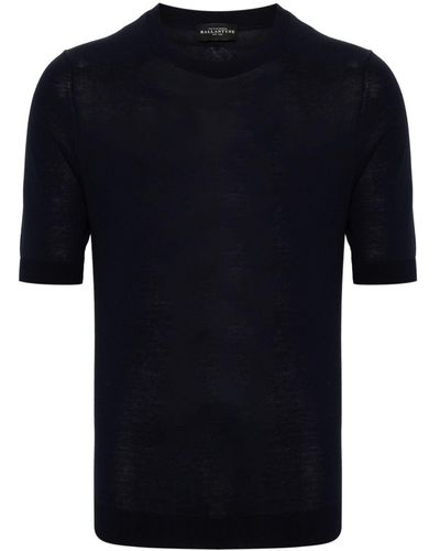 Ballantyne Knitted Cotton T-shirt - Black