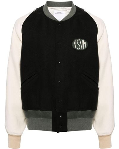 Visvim Logo-patch Felted Varsity Jacket - Black