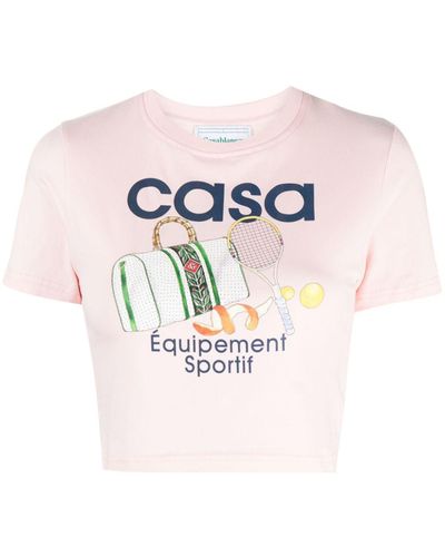Casablancabrand Equipement Sportif クロップド Tシャツ - ピンク