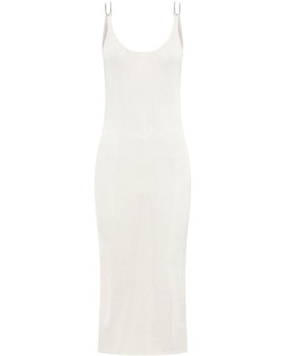 Dion Lee Semi-sheer Open-back Midi Dress - White