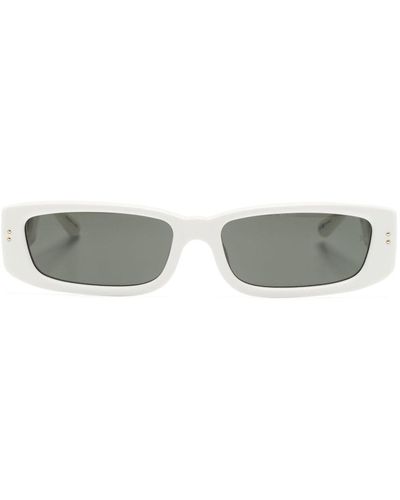 Linda Farrow Rectangle-frame Tinted Sunglasses - Gray