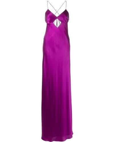 Michelle Mason Cut-out Detail Gown - Purple