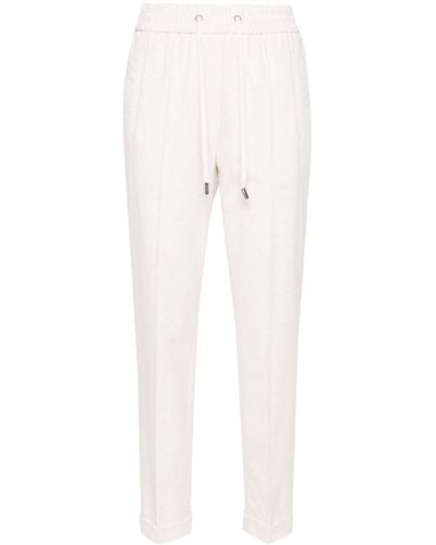 Peserico Tapered Cotton Trousers - White
