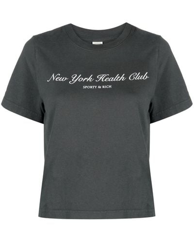 Sporty & Rich T-shirt con stampa - Nero