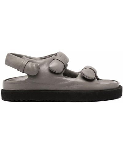 Officine Creative Chora Slingback Leather Sandals - Gray