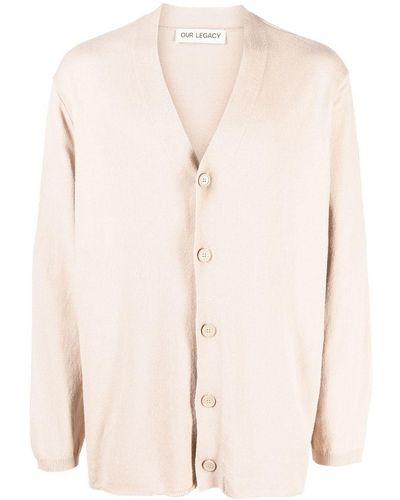 Our Legacy V-neck Knitted Cardigan - Natural