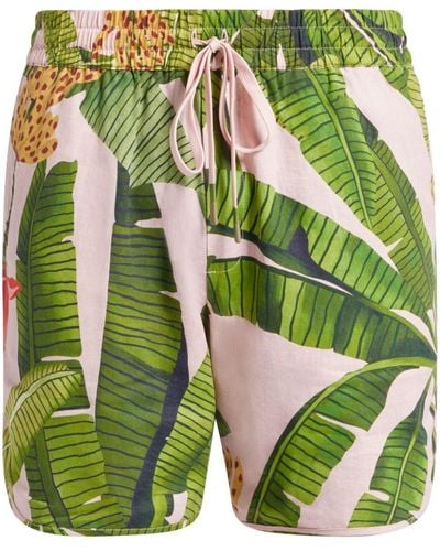 FARM Rio Banana Leaves Shorts - Green
