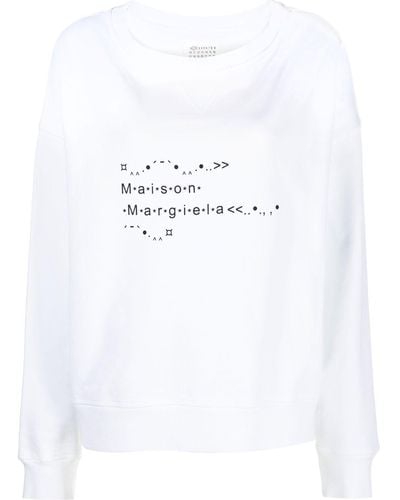 Maison Margiela Sweatshirt mit Logo-Print - Weiß