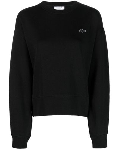 Lacoste Logo-appliqué Long-sleeve Sweatshirt - Black