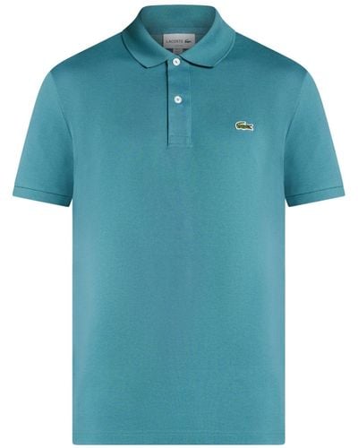 Lacoste Logo-embroidered Cotton Polo Shirt - Blue