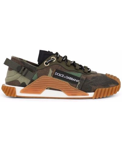 Dolce & Gabbana Logo-patch Lace-up Sneakers - Green