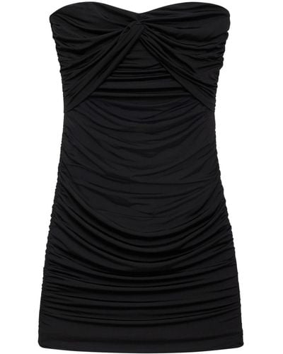 Anine Bing Ravine Ruched Mini Dress - ブラック