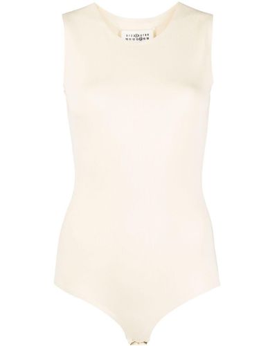 Maison Margiela Round-neck Sleeveless Bodysuit - White